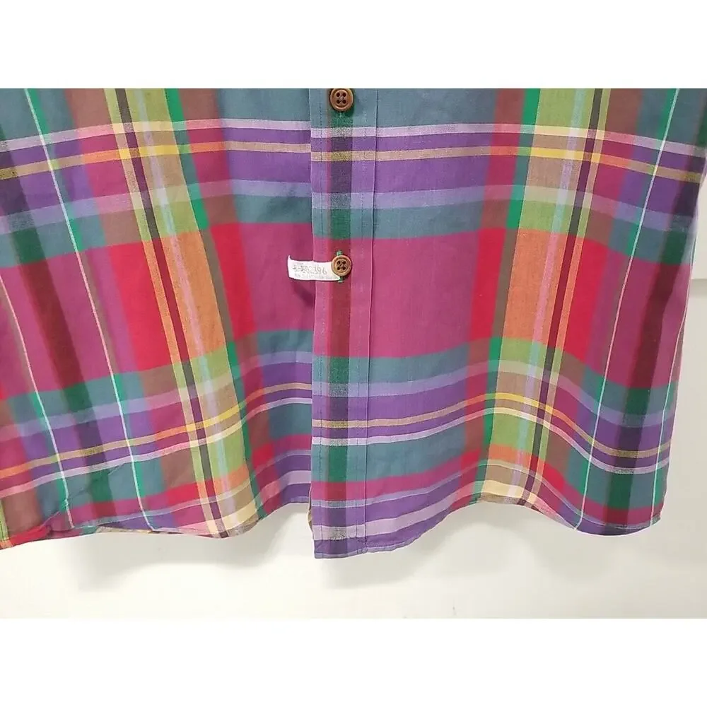 Mens Polo Ralph Lauren‎ Classic Fit Plaid Oxford Long Sleeve Shirt Multi Large